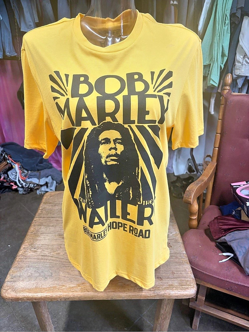 Bob Marley Hope Road Graphic Tee in Yellow Size Medium
